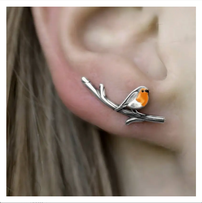 Earrings made of colored glass